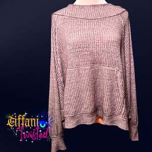 Waffle Knit Open-Back Hoodie – Size M – NWOT / Excellent Condition